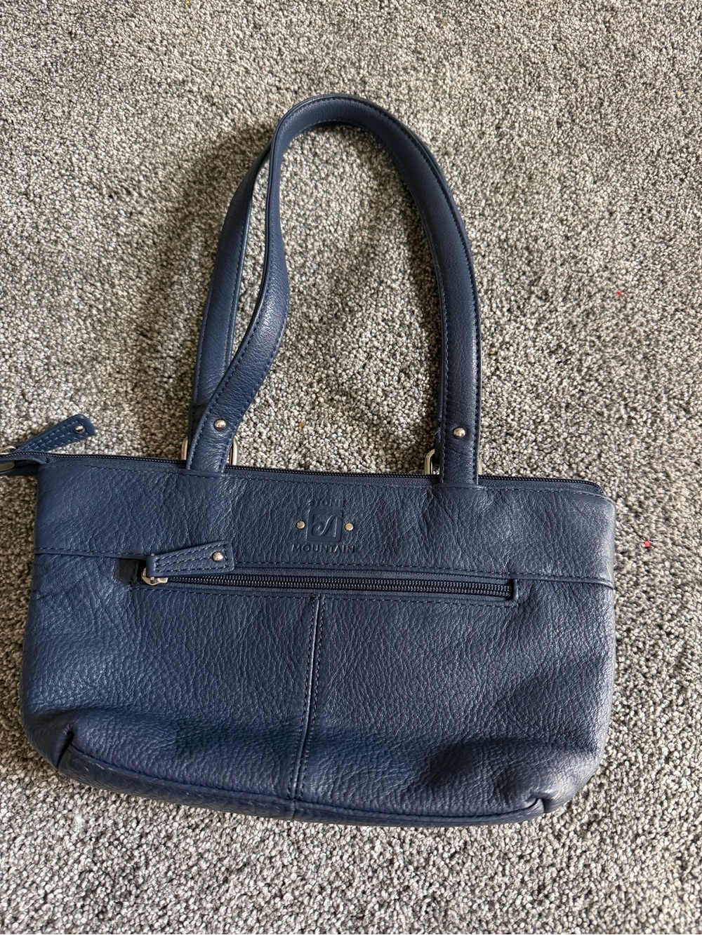 Stone Mountain Accessories Navy Leather Satchel Tote
